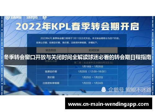 冬季转会窗口开放与关闭时间全解读球迷必看的转会期日程指南